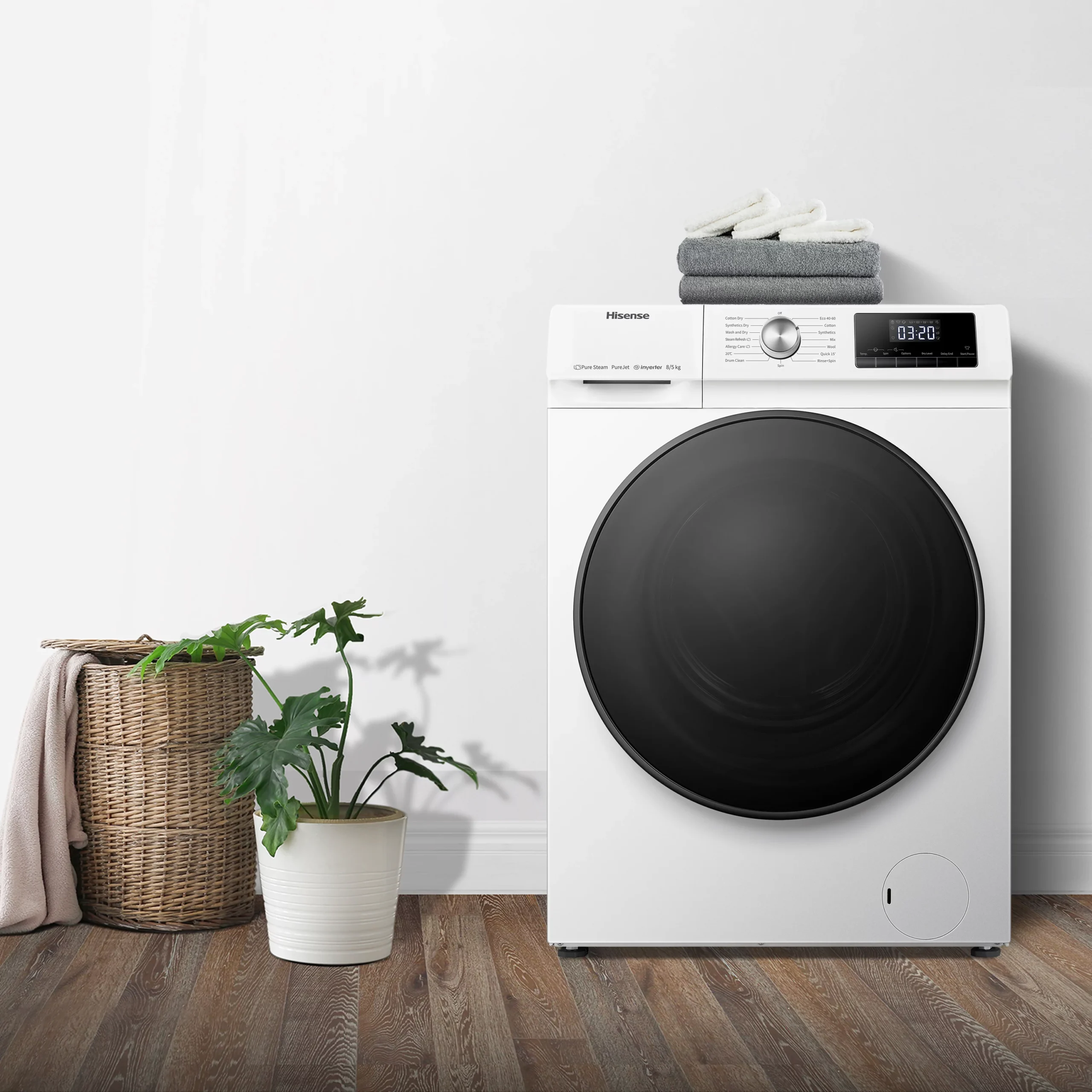 Hisense WDQA8014EVJM_WH 8kg/5kg Freestanding Condenser Washer Dryer - White 8 Hisense WDQA8014EVJM_WH 8kg/5kg Freestanding Condenser Washer Dryer - White - Image 6