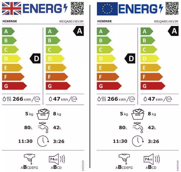 Hisense WDQA8014EVJM_WH 8kg/5kg Freestanding Condenser Washer Dryer - White 6 Hisense WDQA8014EVJM_WH 8kg/5kg Freestanding Condenser Washer Dryer - White - Image 4