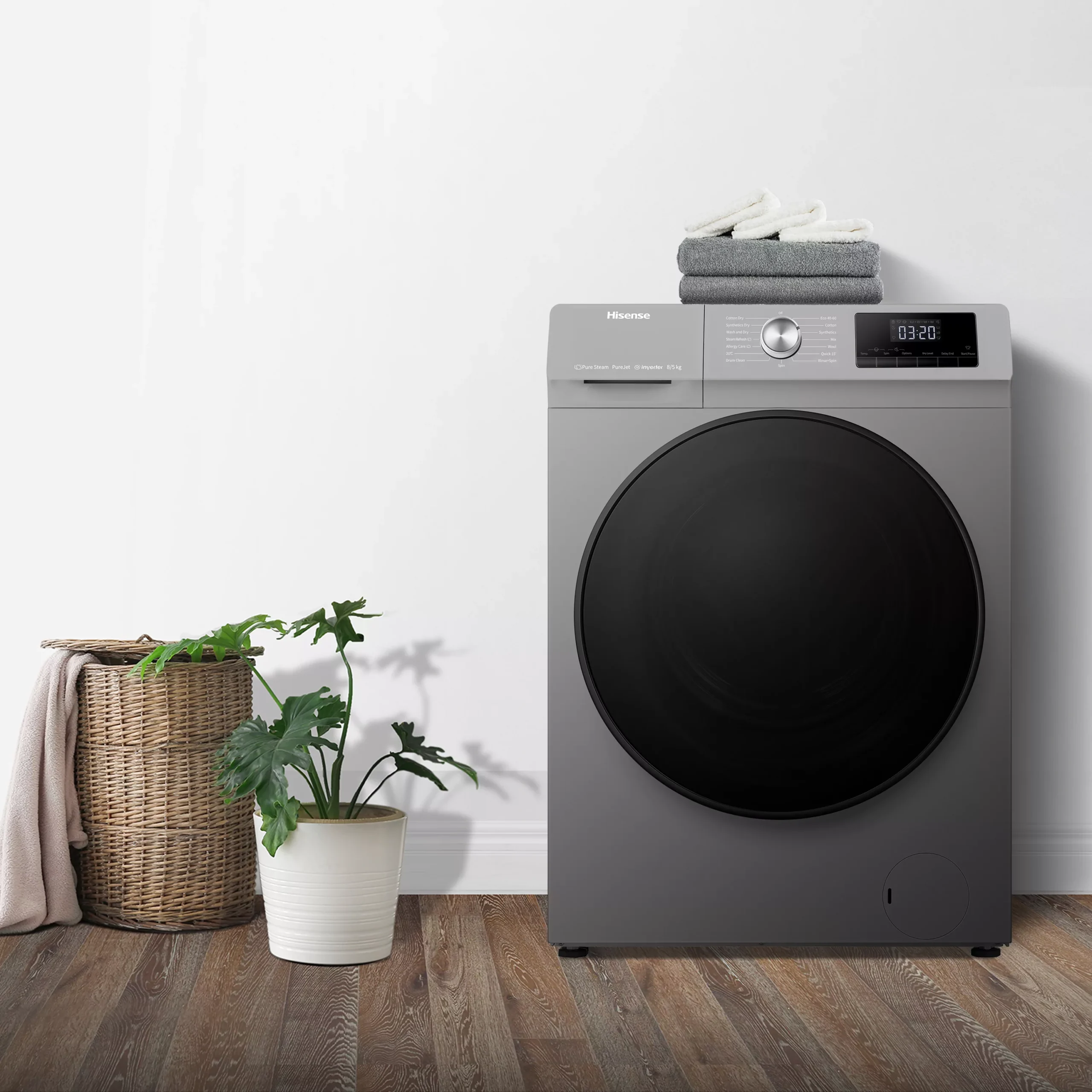 Hisense WDQA8014EVJMT_TI 8kg/5kg Freestanding Condenser Washer Dryer - Titanium 10 Hisense WDQA8014EVJMT_TI 8kg/5kg Freestanding Condenser Washer Dryer - Titanium - Image 8