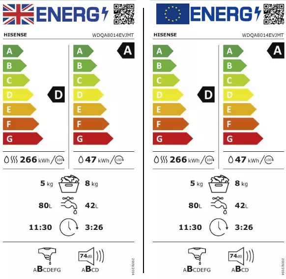 Hisense WDQA8014EVJMT_TI 8kg/5kg Freestanding Condenser Washer Dryer - Titanium 9 Hisense WDQA8014EVJMT_TI 8kg/5kg Freestanding Condenser Washer Dryer - Titanium - Image 7