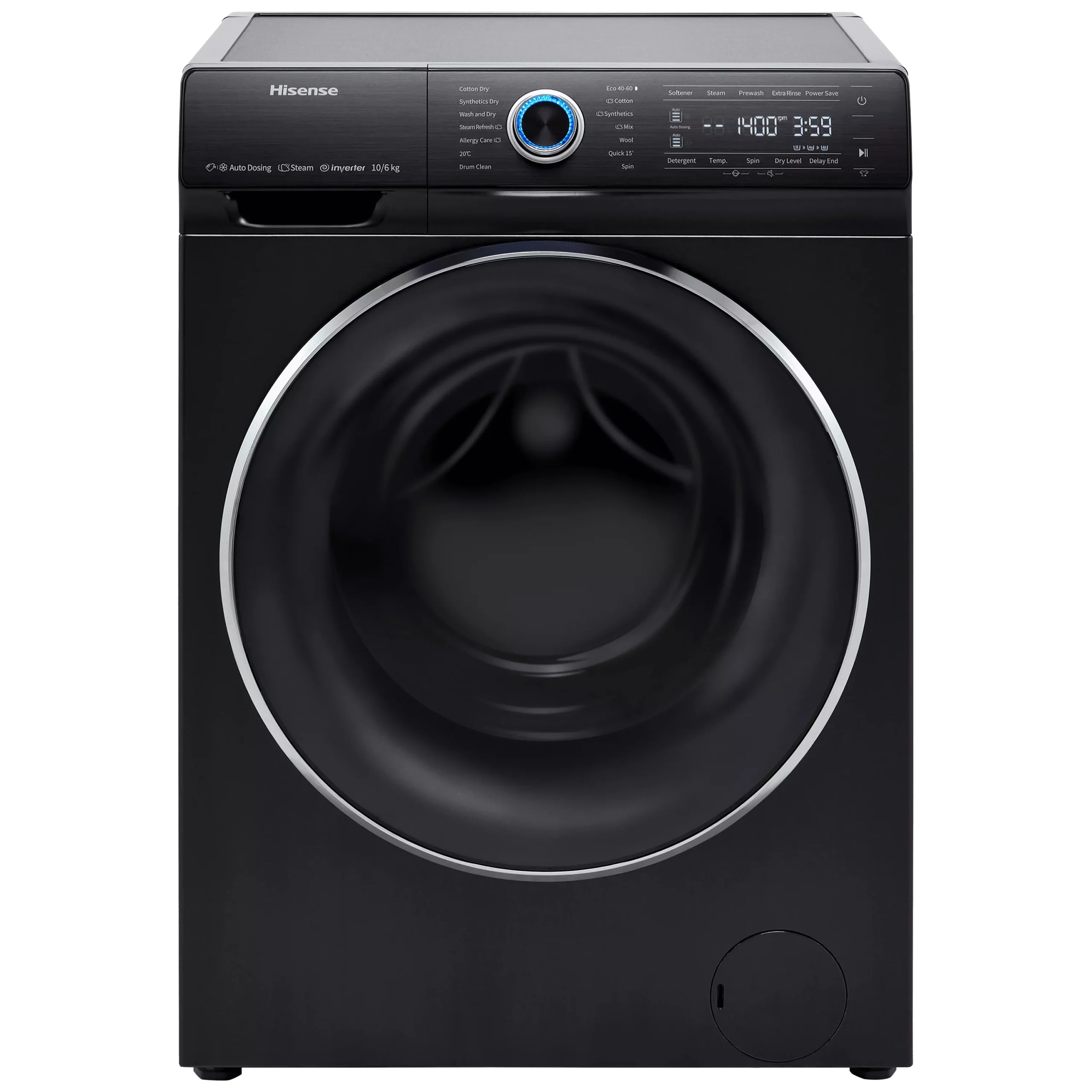 Hisense WDQR1014EVAJMB_BK 10kg/6kg Freestanding Condenser Washer Dryer - Black 3 Hisense WDQR1014EVAJMB_BK 10kg/6kg Freestanding Condenser Washer Dryer - Black