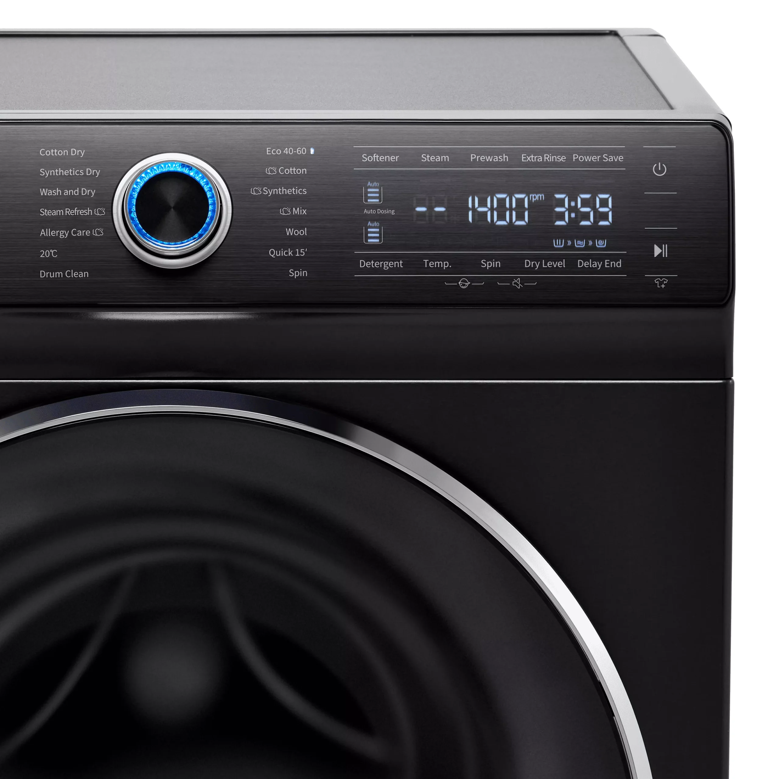 Hisense WDQR1014EVAJMB_BK 10kg/6kg Freestanding Condenser Washer Dryer - Black 7 Hisense WDQR1014EVAJMB_BK 10kg/6kg Freestanding Condenser Washer Dryer - Black - Image 5