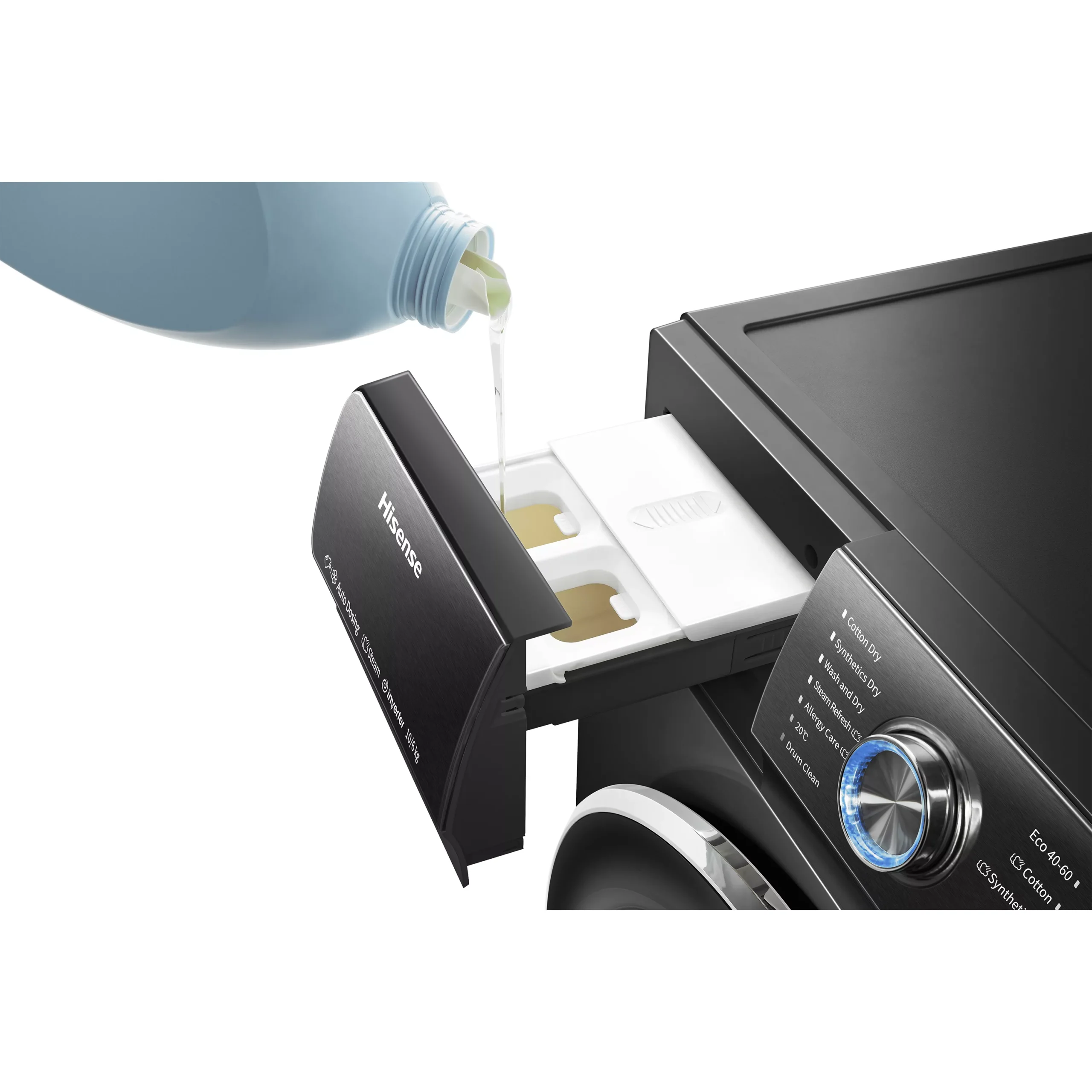 Hisense WDQR1014EVAJMB_BK 10kg/6kg Freestanding Condenser Washer Dryer - Black 10 Hisense WDQR1014EVAJMB_BK 10kg/6kg Freestanding Condenser Washer Dryer - Black - Image 8