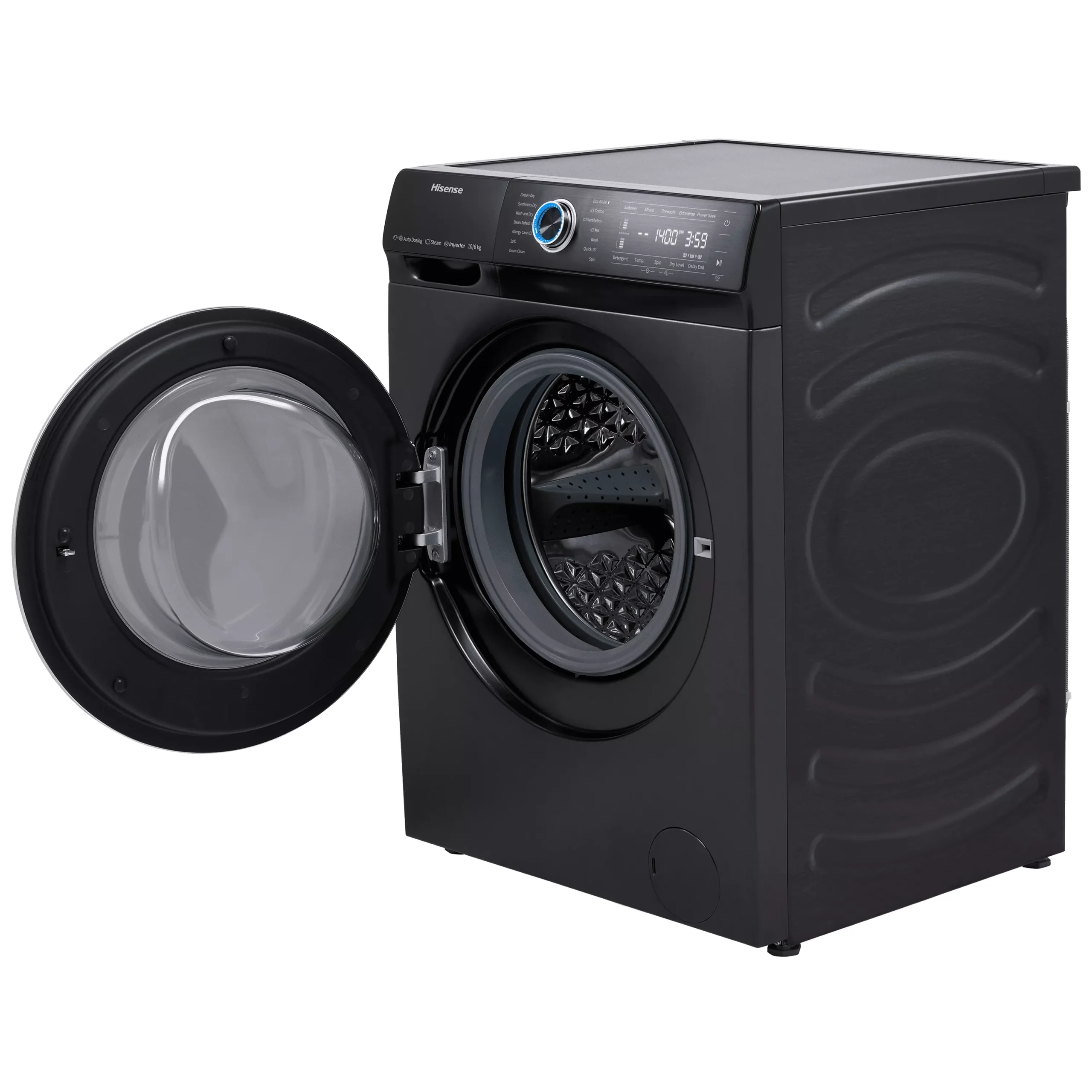 Hisense WDQR1014EVAJMB_BK 10kg/6kg Freestanding Condenser Washer Dryer - Black 4 Hisense WDQR1014EVAJMB_BK 10kg/6kg Freestanding Condenser Washer Dryer - Black - Image 2