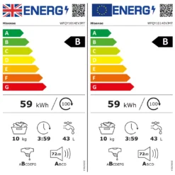 Hisense WFQY1014EVJMT 10kg Freestanding 1400rpm Washing Machine - Graphite -Prime Kitchen hisense wfqy1014evjmt 10kg freestanding 1400rpm washing machine graphite6901101813084 EUP EN