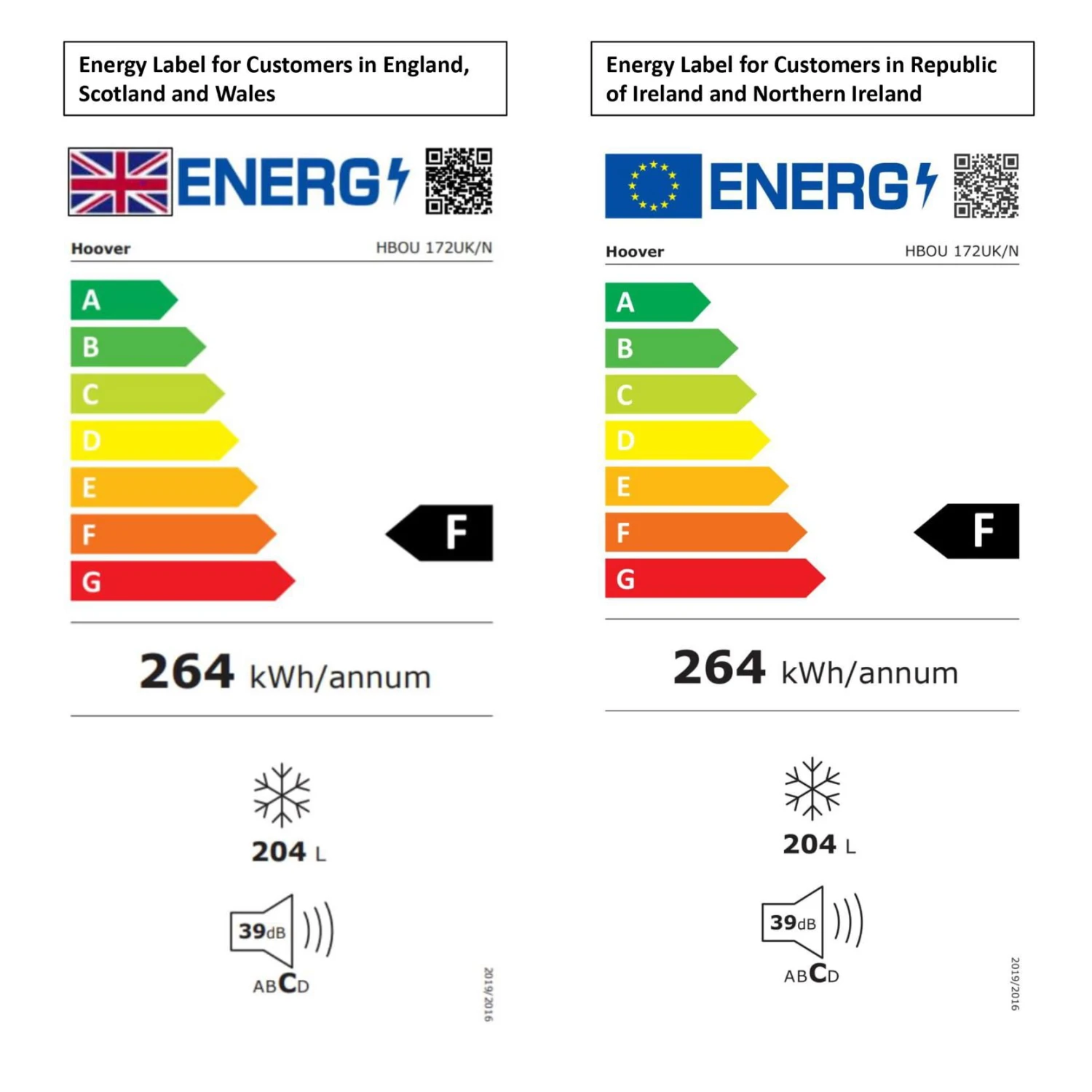 Hoover HBOU 172UK N Integrated Manual Defrost Freezer - White 8 Hoover HBOU 172UK N Integrated Manual Defrost Freezer - White - Image 6