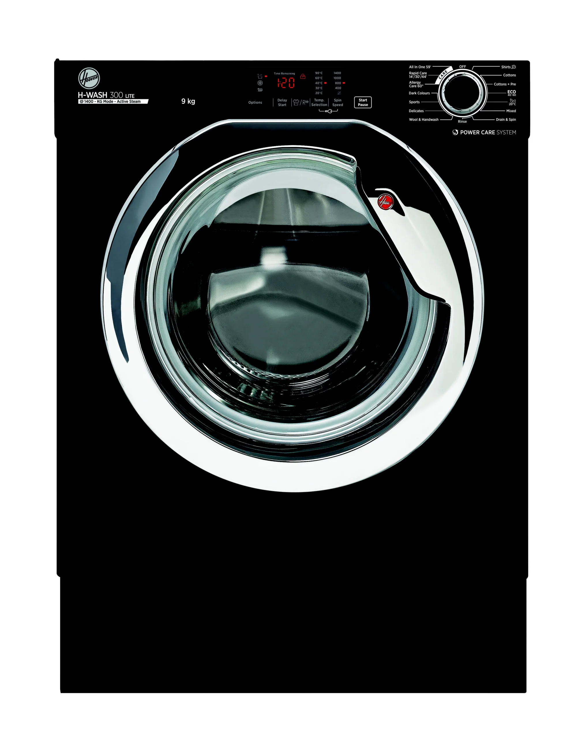 Hoover HBWS49D3ACBE/80 9kg Built-in 1400rpm Washing Machine - Black 3 Hoover HBWS49D3ACBE/80 9kg Built-in 1400rpm Washing Machine - Black