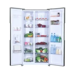 Hoover HHSBSO 6174XK American Style Freestanding Frost Free Fridge Freezer - Stainless Steel Silver Effect -Prime Kitchen hoover hhsbso 6174xk american style freestanding frost free fridge freezer stainless steel silver effect8059019006437 03c bq