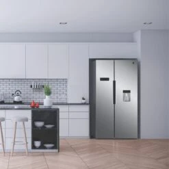 Hoover HHSBSO 6174XWDK American Style Freestanding Frost Free Fridge Freezer - Stainless Steel Silver Effect -Prime Kitchen hoover hhsbso 6174xwdk american style freestanding frost free fridge freezer stainless steel silver effect8059019006444 01i bq