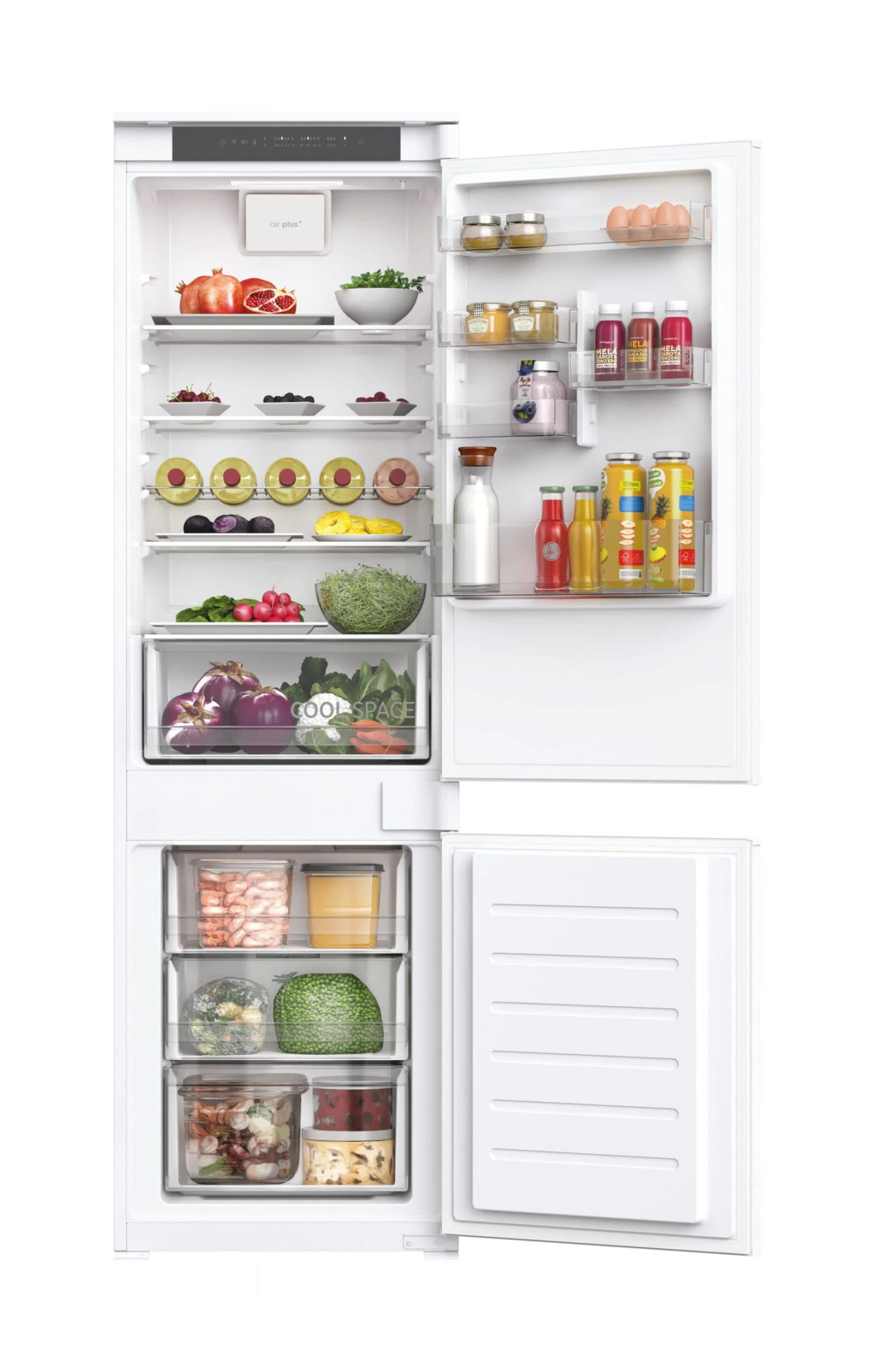 Hoover HOBT5518EWK 70:30 Built-in Frost Free Fridge Freezer - White 4 Hoover HOBT5518EWK 70:30 Built-in Frost Free Fridge Freezer - White - Image 2