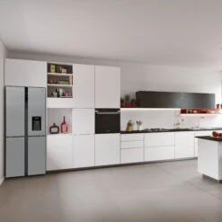 Hoover HSC818FXWDK 70:30 American Style Freestanding Automatic Defrost Fridge Freezer - Silver Effect -Prime Kitchen hoover hsc818fxwdk 70 30 american style freestanding automatic defrost fridge freezer silver effect8059019039312 03i bq