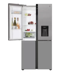 Hoover HSC818FXWDK 70:30 American Style Freestanding Automatic Defrost Fridge Freezer - Silver Effect -Prime Kitchen hoover hsc818fxwdk 70 30 american style freestanding automatic defrost fridge freezer silver effect8059019039312 23c bq
