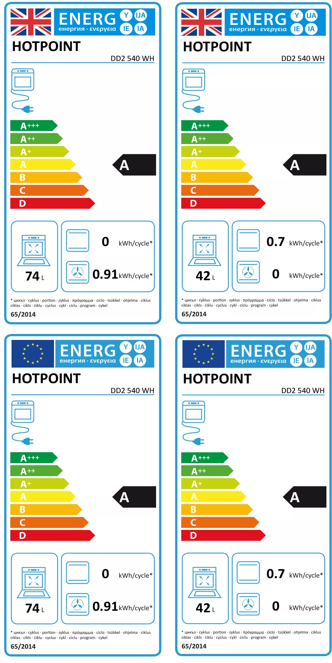 Hotpoint DD2540WH_WH Integrated Electric Double Oven - White 4 Hotpoint DD2540WH_WH Integrated Electric Double Oven - White - Image 2