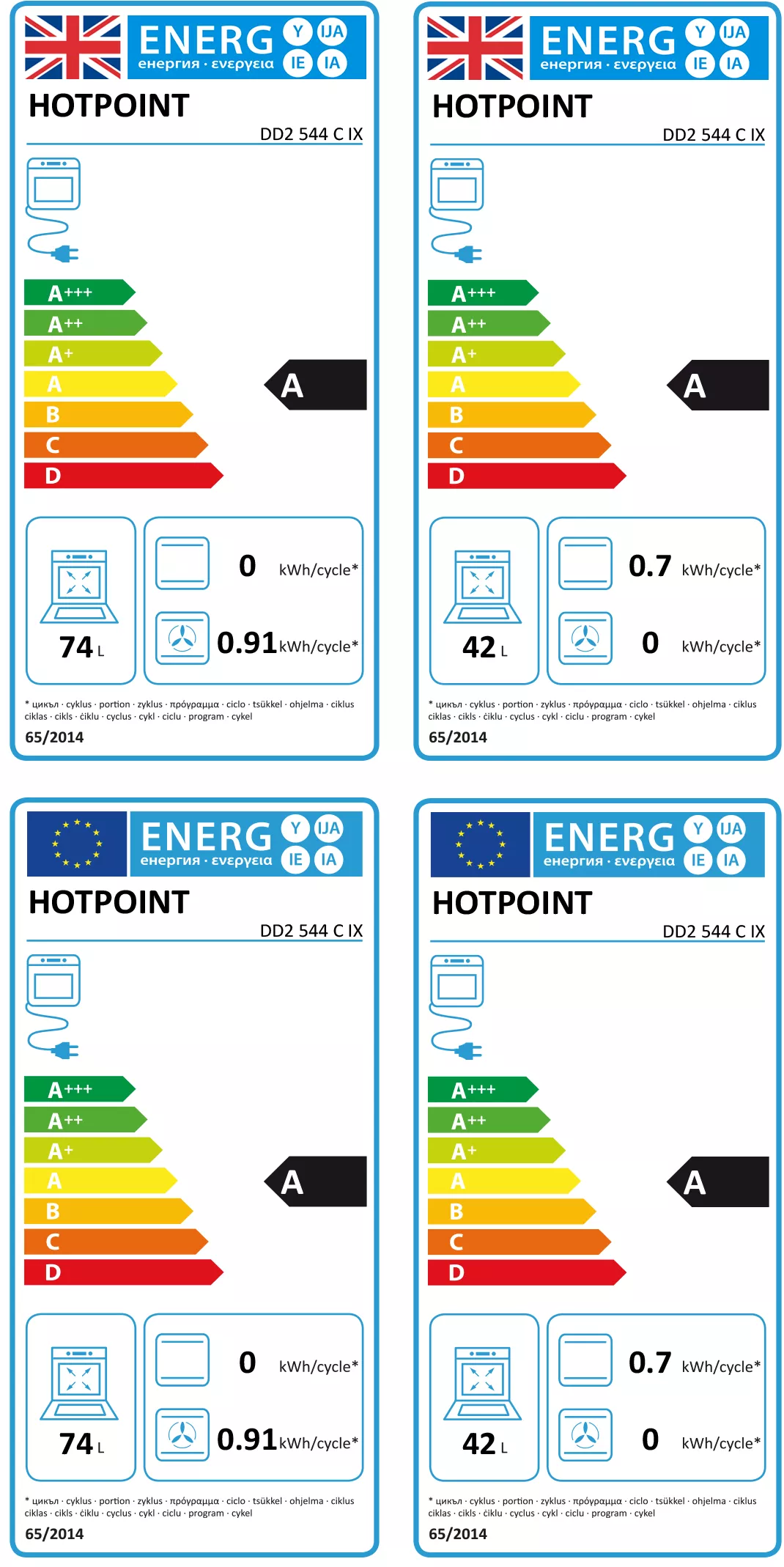 Hotpoint DD2544CIX Built-in Electric Double Oven - Stainless Steel Effect 10 Hotpoint DD2544CIX Built-in Electric Double Oven - Stainless Steel Effect - Image 8