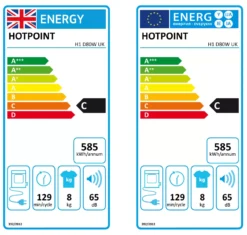 Hotpoint H1D80WUK_WH 8kg Freestanding Vented Tumble Dryer - White -Prime Kitchen hotpoint h1d80wuk wh 8kg freestanding vented tumble dryer white5054645632398 EUP EN
