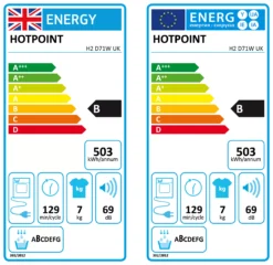 Hotpoint H2D71WUK_WH 7kg Freestanding Condenser Tumble Dryer - White -Prime Kitchen hotpoint h2d71wuk wh 7kg freestanding condenser tumble dryer white5054645631001 EUP EN