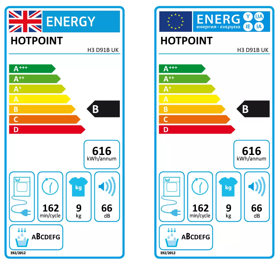 Hotpoint H3D91BUK_BK 9kg Freestanding Condenser Tumble Dryer - Black 4 Hotpoint H3D91BUK_BK 9kg Freestanding Condenser Tumble Dryer - Black - Image 2