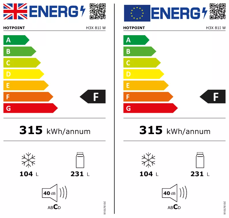 Hotpoint H3X81IW_WH 60:40 Freestanding Frost Free Fridge Freezer - White 4 Hotpoint H3X81IW_WH 60:40 Freestanding Frost Free Fridge Freezer - White - Image 2
