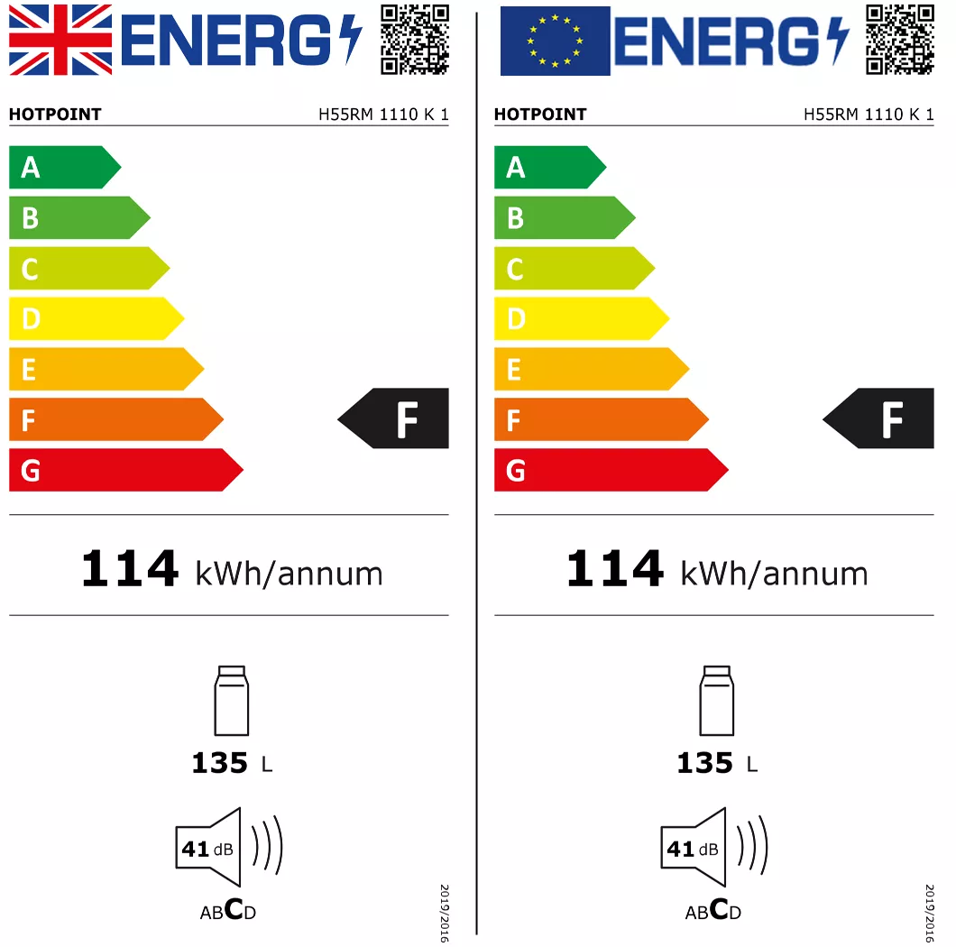 Hotpoint H55RM1110K1_BK Freestanding Under Counter Fridge - Black 4 Hotpoint H55RM1110K1_BK Freestanding Under Counter Fridge - Black - Image 2