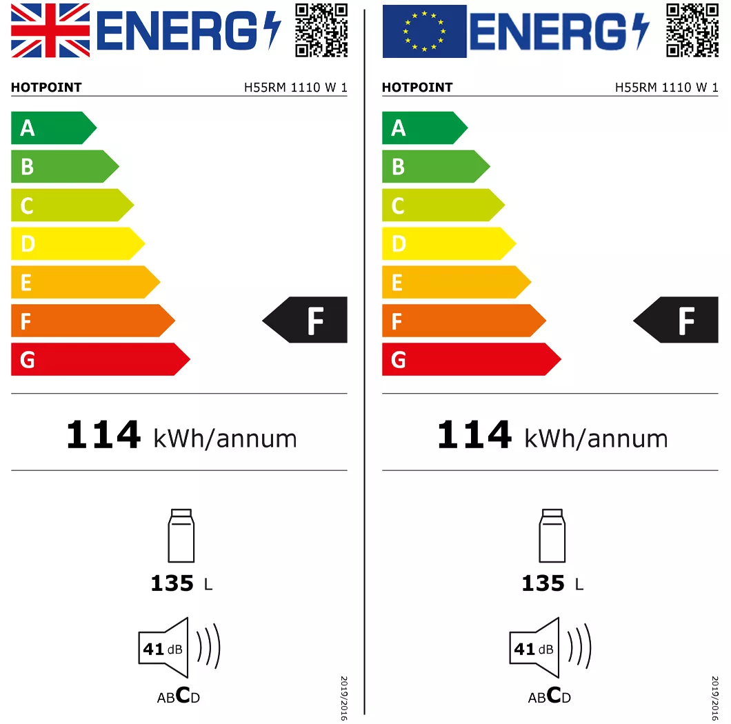 Hotpoint H55RM1110W1_WH Freestanding Under Counter Fridge - White 4 Hotpoint H55RM1110W1_WH Freestanding Under Counter Fridge - White - Image 2