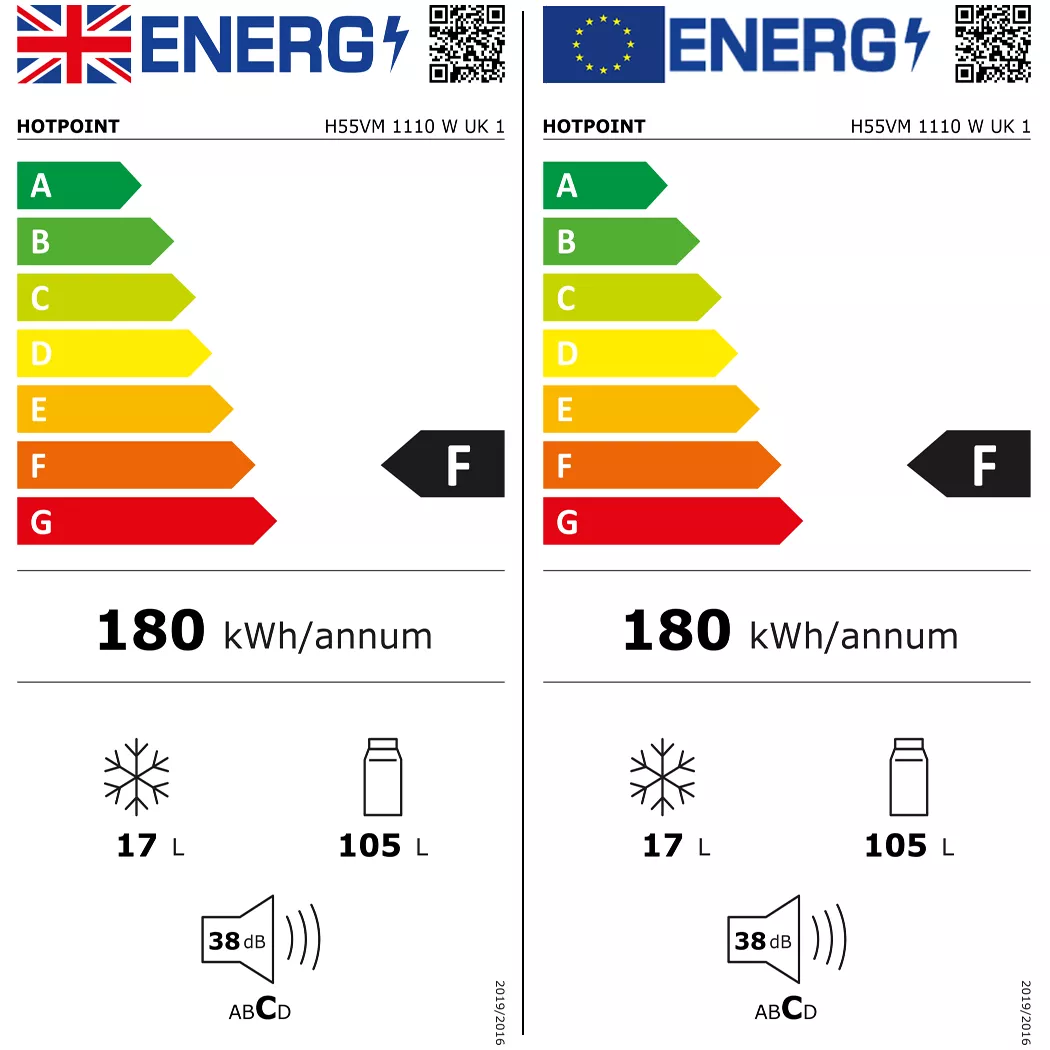 Hotpoint H55VM1110WUK1_WH Freestanding Under Counter Fridge - White 4 Hotpoint H55VM1110WUK1_WH Freestanding Under Counter Fridge - White - Image 2