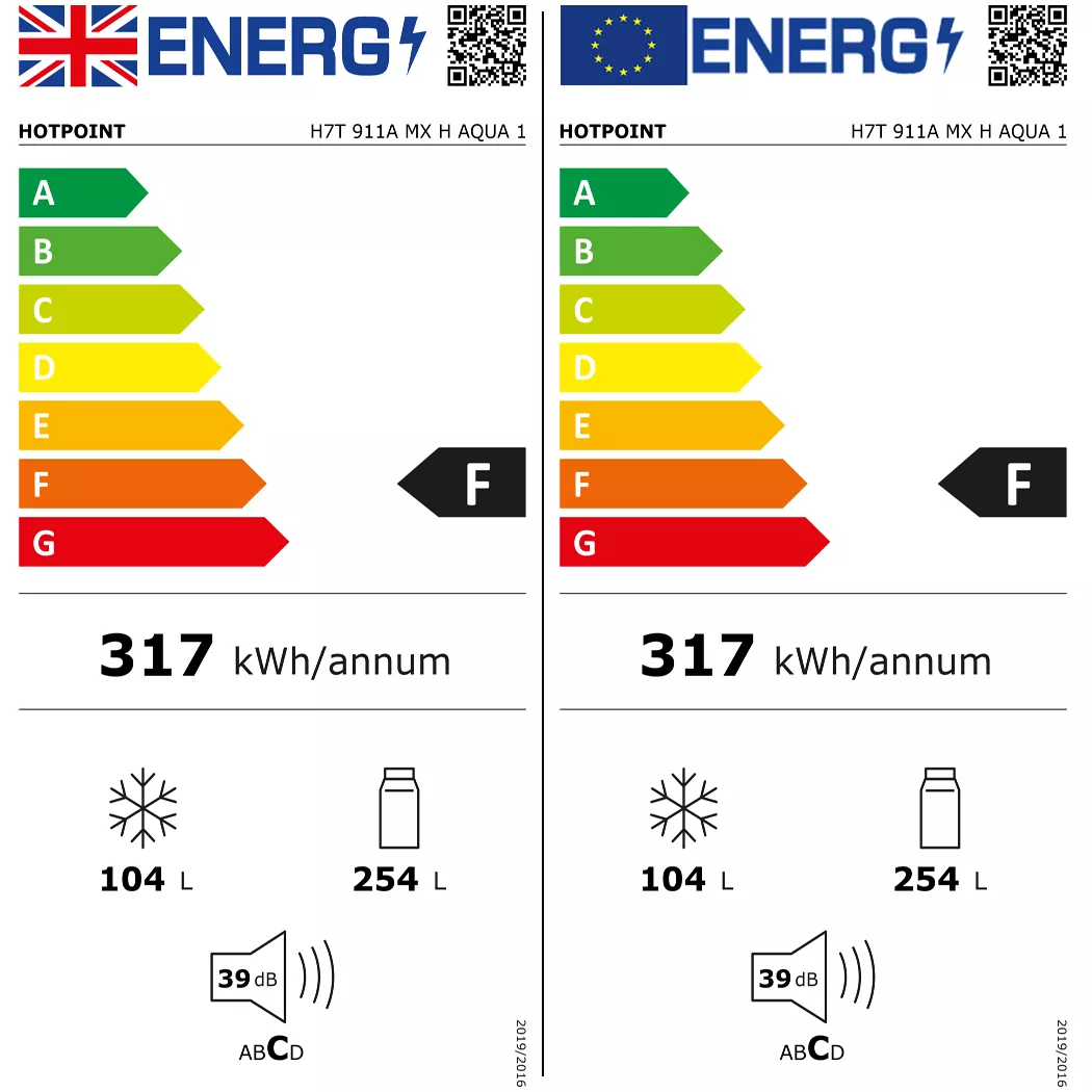 Hotpoint H7T911AMXHAQUA1_SSL Freestanding Frost Free Fridge Freezer - Stainless Steel Effect 4 Hotpoint H7T911AMXHAQUA1_SSL Freestanding Frost Free Fridge Freezer - Stainless Steel Effect - Image 2