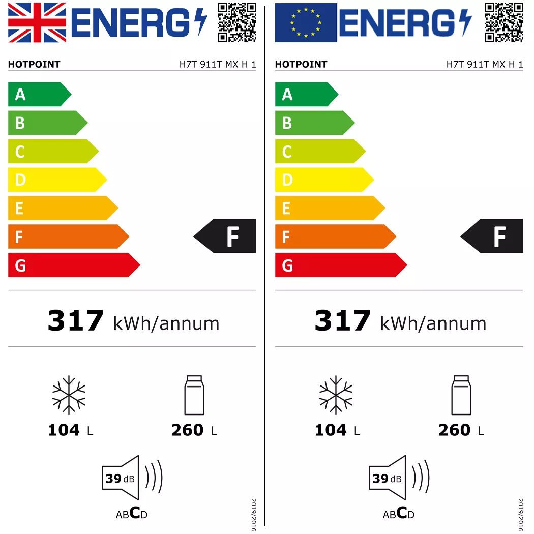 Hotpoint H7T911TMXH1_SSL Freestanding Frost Free Fridge Freezer - Stainless Steel Effect 4 Hotpoint H7T911TMXH1_SSL Freestanding Frost Free Fridge Freezer - Stainless Steel Effect - Image 2