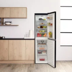 Hotpoint HBNF55181BUK1_BK 50:50 Freestanding Frost Free Fridge Freezer - Black -Prime Kitchen hotpoint hbnf55181buk1 bk 50 50 freestanding frost free fridge freezer black5054645617227 09i bq