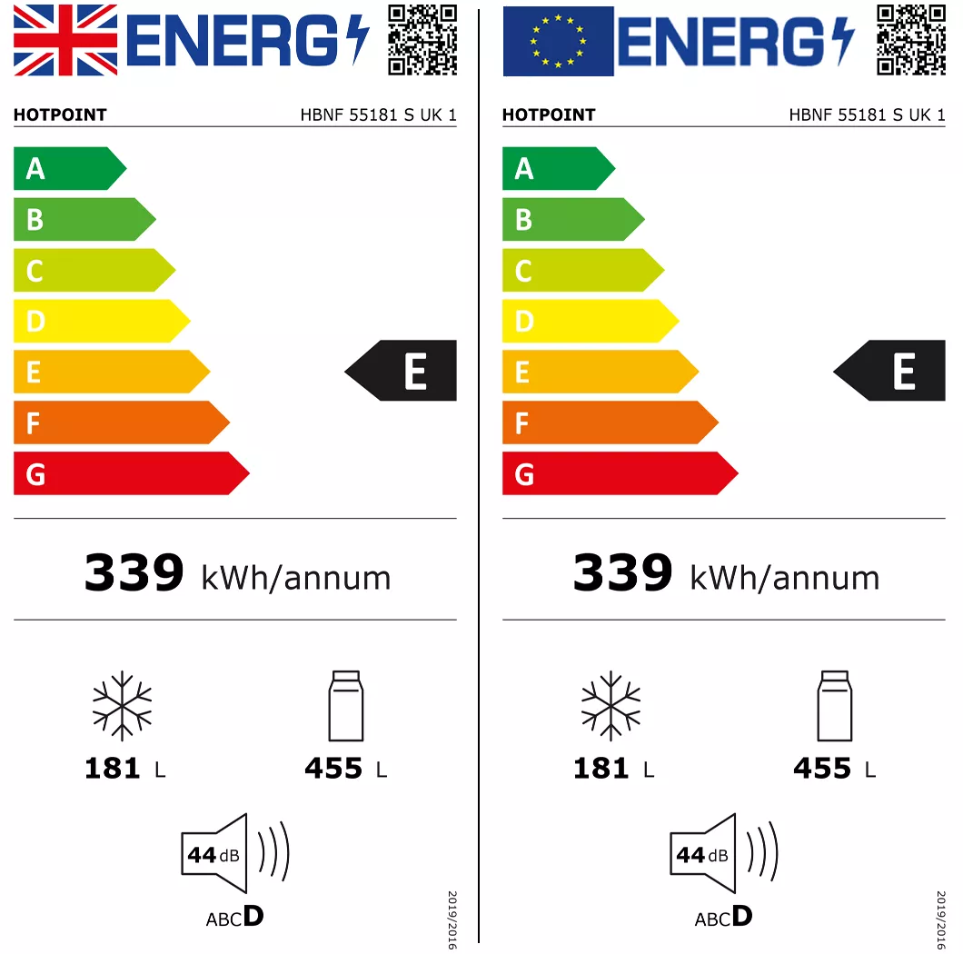 Hotpoint HBNF55181SUK1_SI 50:50 Freestanding Frost Free Fridge Freezer - Silver Effect 4 Hotpoint HBNF55181SUK1_SI 50:50 Freestanding Frost Free Fridge Freezer - Silver Effect - Image 2