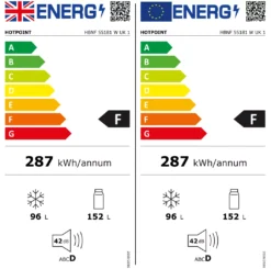 Hotpoint HBNF55181WUK1 50:50 Freestanding Frost Free Fridge Freezer - White -Prime Kitchen hotpoint hbnf55181wuk1 50 50 freestanding frost free fridge freezer white5054645617180 EUP EN
