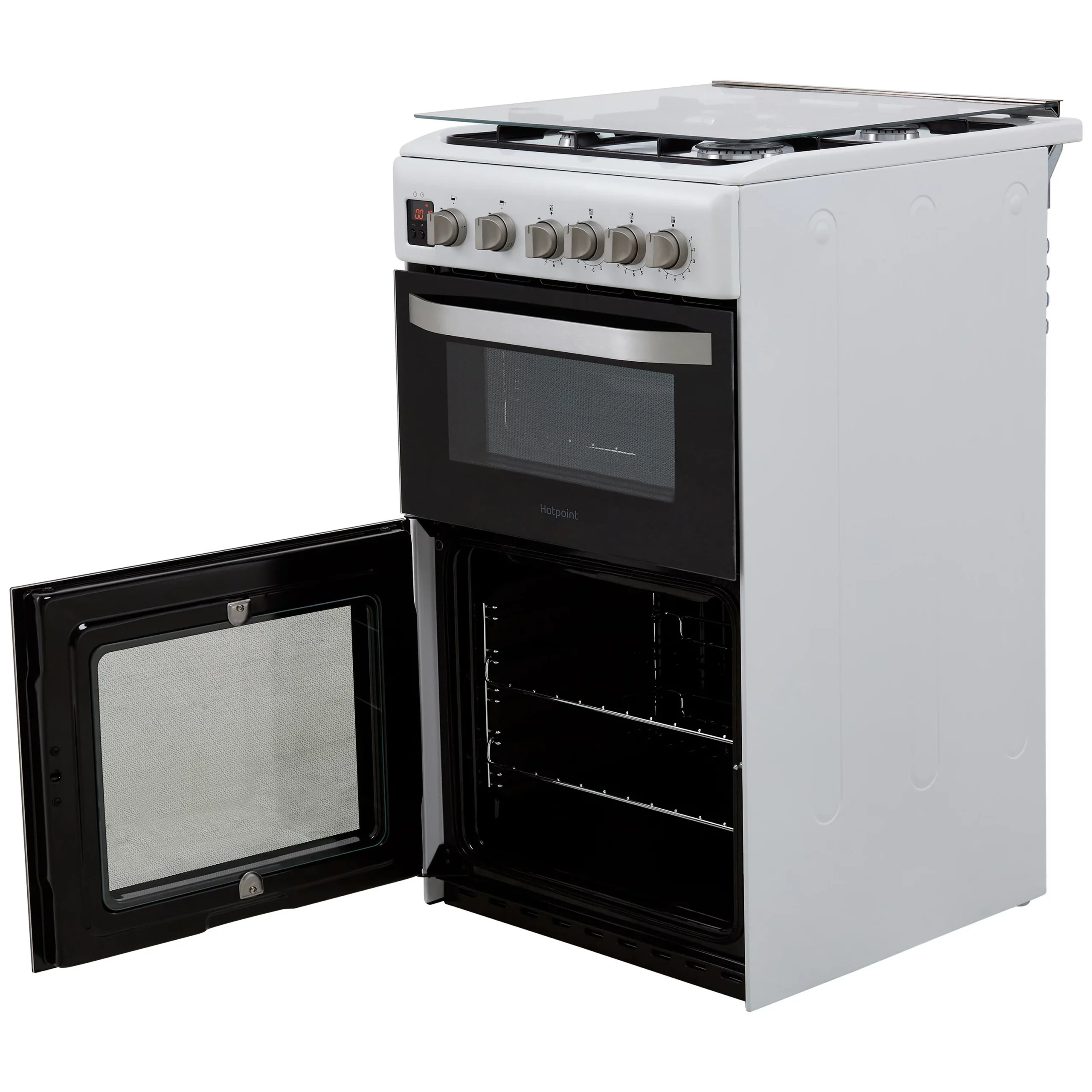 Hotpoint HD5G00CCBK/UK_BK 50cm Double Gas Cooker With Gas Hob - White 9 Hotpoint HD5G00CCBK/UK_BK 50cm Double Gas Cooker With Gas Hob - White - Image 7
