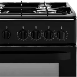 Hotpoint HD5G00KCB_BK 50cm Double Gas Cooker With Gas Hob - Black -Prime Kitchen hotpoint hd5g00kcb bk 50cm double gas cooker with gas hob black5054645567249 03c bq