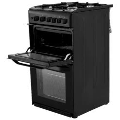 Hotpoint HD5G00KCB_BK 50cm Double Gas Cooker With Gas Hob - Black -Prime Kitchen hotpoint hd5g00kcb bk 50cm double gas cooker with gas hob black5054645567249 06c bq