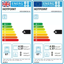 Hotpoint HD5G00KCB_BK 50cm Double Gas Cooker With Gas Hob - Black -Prime Kitchen hotpoint hd5g00kcb bk 50cm double gas cooker with gas hob black5054645567249 EUP EN