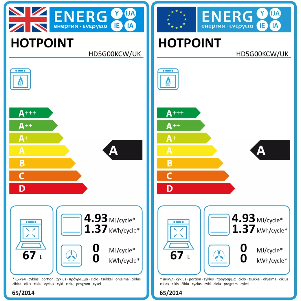 Hotpoint HD5G00KCW_WH 50cm Double Gas Cooker With Gas Hob - White 6 Hotpoint HD5G00KCW_WH 50cm Double Gas Cooker With Gas Hob - White - Image 4