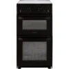 Hotpoint HD5V92KCB_BK 50cm Double Electric Cooker With Ceramic Hob - Black -Prime Kitchen hotpoint hd5v92kcb bk 50cm double electric cooker with ceramic hob black5054645566235 01c bq