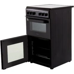 Hotpoint HD5V92KCB_BK 50cm Double Electric Cooker With Ceramic Hob - Black -Prime Kitchen hotpoint hd5v92kcb bk 50cm double electric cooker with ceramic hob black5054645566235 03c bq