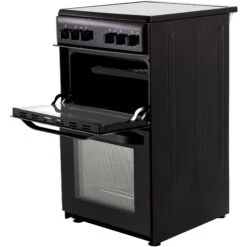 Hotpoint HD5V92KCB_BK 50cm Double Electric Cooker With Ceramic Hob - Black -Prime Kitchen hotpoint hd5v92kcb bk 50cm double electric cooker with ceramic hob black5054645566235 04c bq