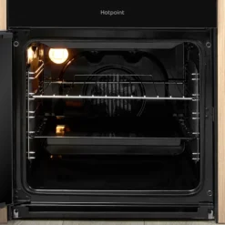 Hotpoint HD5V92KCB_BK 50cm Double Electric Cooker With Ceramic Hob - Black -Prime Kitchen hotpoint hd5v92kcb bk 50cm double electric cooker with ceramic hob black5054645566235 10i bq