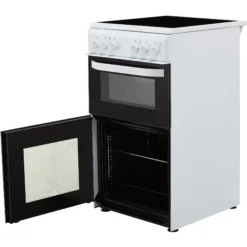 Hotpoint HD5V92KCW_WH 50cm Double Electric Cooker With Ceramic Hob - White -Prime Kitchen hotpoint hd5v92kcw wh 50cm double electric cooker with ceramic hob white5054645567966 06c bq