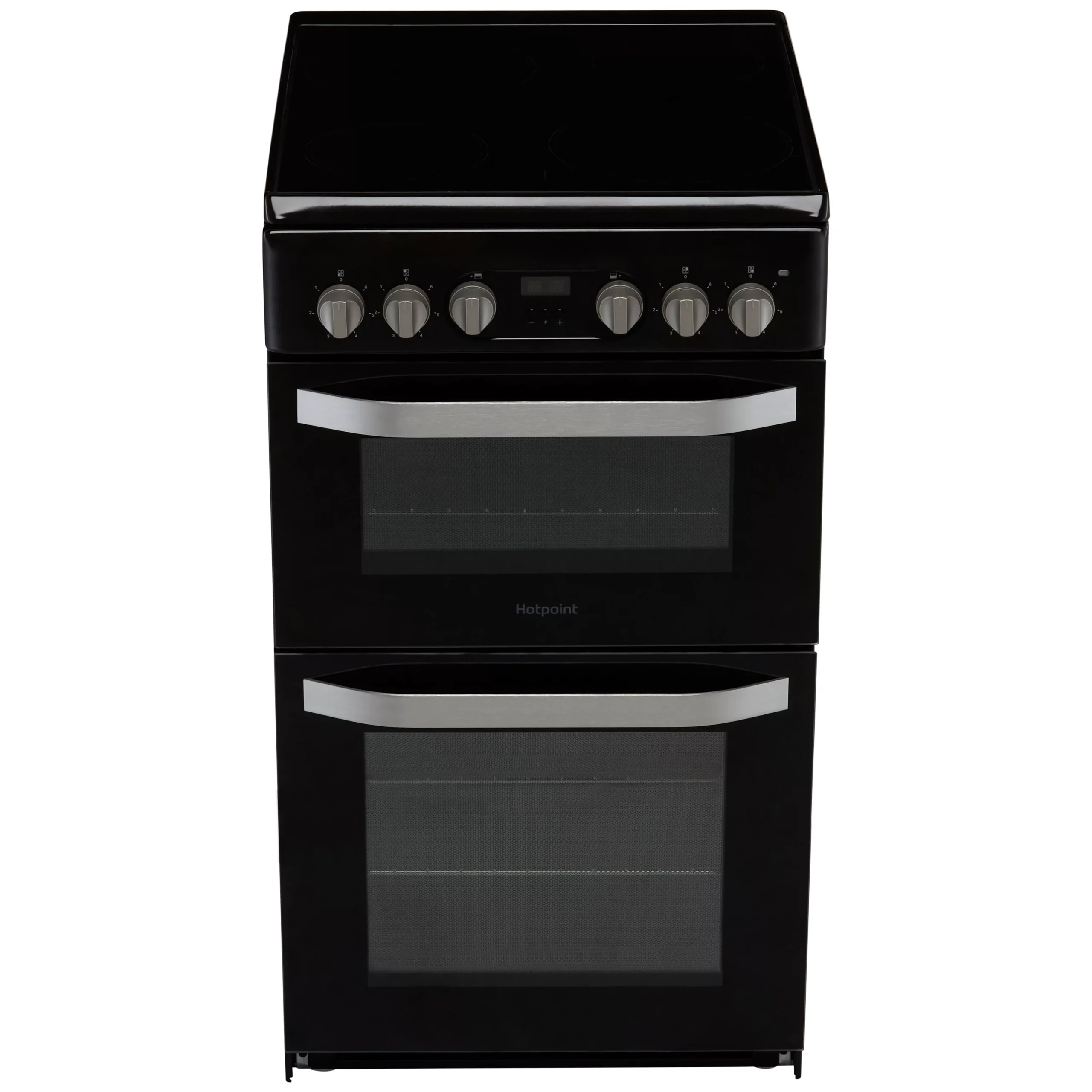 Hotpoint HD5V93CCB/UK_BK 50cm Double Electric Fan Cooker With Ceramic Hob - Black 4 Hotpoint HD5V93CCB/UK_BK 50cm Double Electric Fan Cooker With Ceramic Hob - Black - Image 2