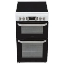 Hotpoint HD5V93CCW/UK_WH 50cm Double Electric Cooker With Ceramic Hob - White -Prime Kitchen hotpoint hd5v93ccw uk wh 50cm double electric cooker with ceramic hob white5054645586219 03c bq