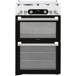 Hotpoint HD67G02CCW/UK_WH 60.6cm Double Gas Cooker With Gas Hob - White