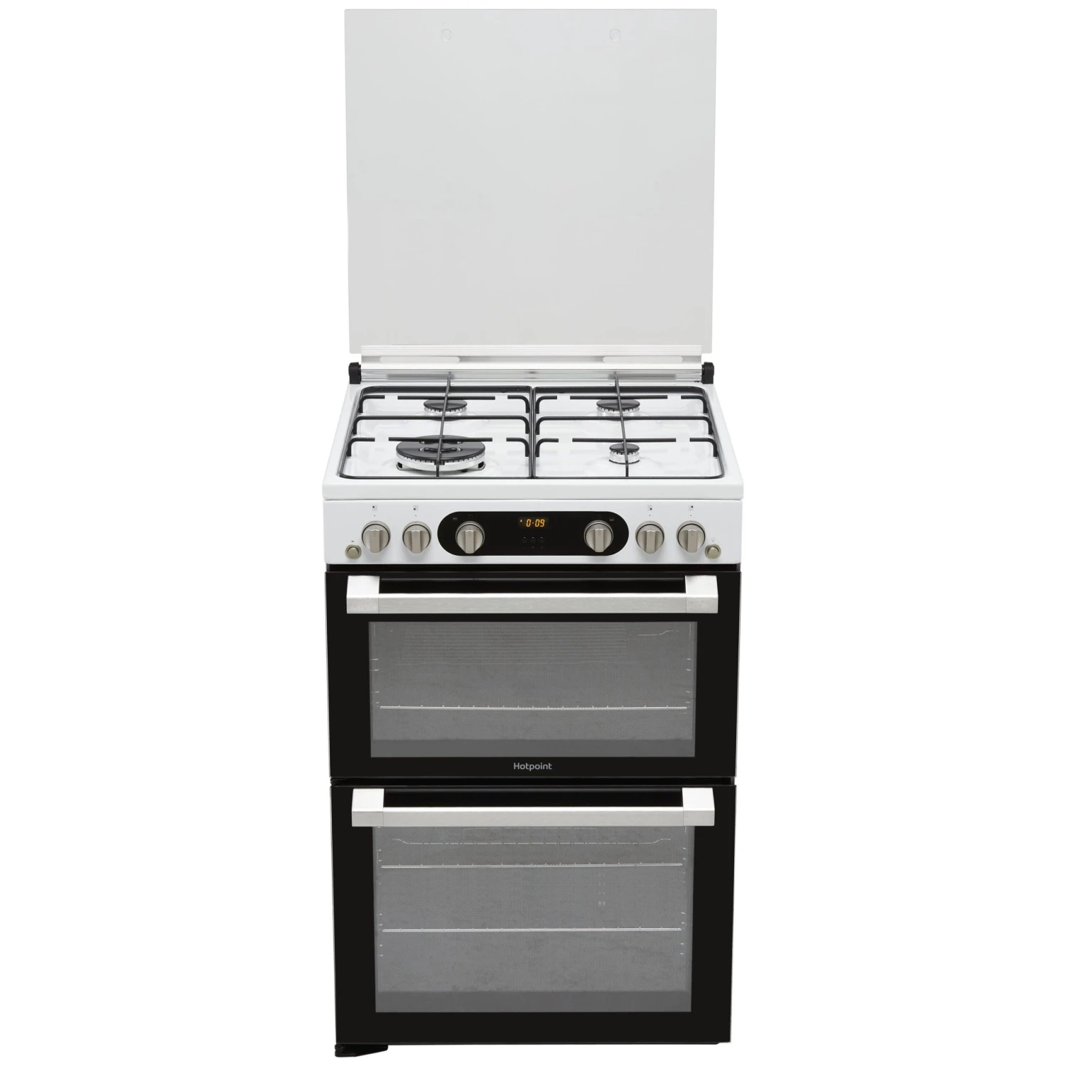 Hotpoint HD67G02CCW/UK_WH 60.6cm Double Gas Cooker With Gas Hob - White 4 Hotpoint HD67G02CCW/UK_WH 60.6cm Double Gas Cooker With Gas Hob - White - Image 2