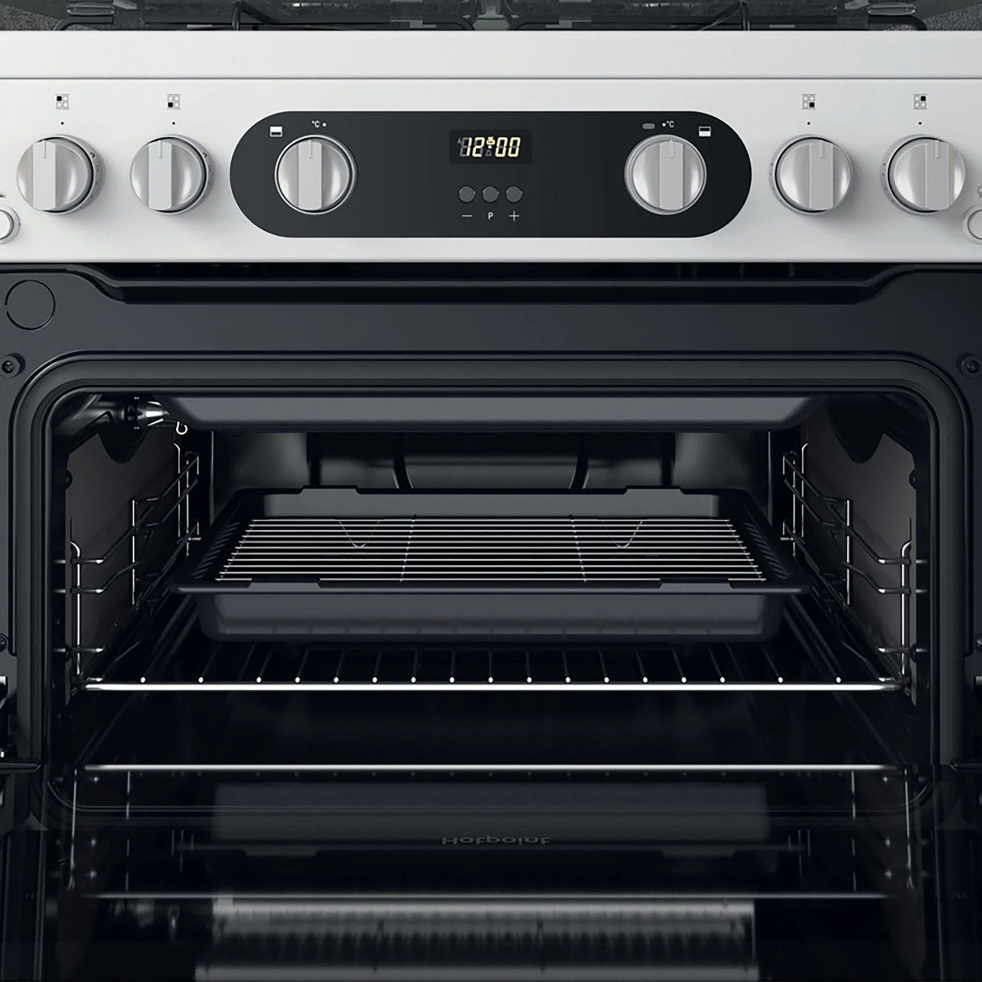 Hotpoint HD67G02CCW/UK_WH 60.6cm Double Gas Cooker With Gas Hob - White 15 Hotpoint HD67G02CCW/UK_WH 60.6cm Double Gas Cooker With Gas Hob - White - Image 13