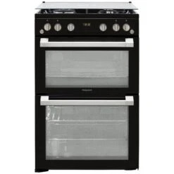 Hotpoint HDM67G0C2CB/UK 60cm Double Gas Cooker With Gas Hob - Black