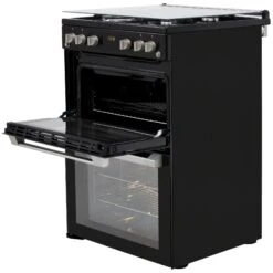 Hotpoint HDM67G0C2CB/UK 60cm Double Gas Cooker With Gas Hob - Black -Prime Kitchen hotpoint hdm67g0c2cb uk 60cm double gas cooker with gas hob black5054645595563 06c bq