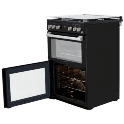 Hotpoint HDM67G0C2CB/UK 60cm Double Gas Cooker With Gas Hob - Black -Prime Kitchen hotpoint hdm67g0c2cb uk 60cm double gas cooker with gas hob black5054645595563 07c bq