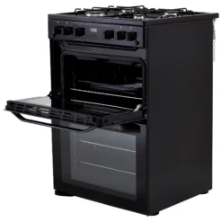 Hotpoint HDM67G0CCW/UK_WH 60cm Double Gas Cooker With Gas Hob - Black -Prime Kitchen hotpoint hdm67g0ccw uk wh 60cm double gas cooker with gas hob black5054645595457 06c bq