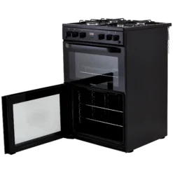 Hotpoint HDM67G0CCW/UK_WH 60cm Double Gas Cooker With Gas Hob - Black -Prime Kitchen hotpoint hdm67g0ccw uk wh 60cm double gas cooker with gas hob black5054645595457 07c bq